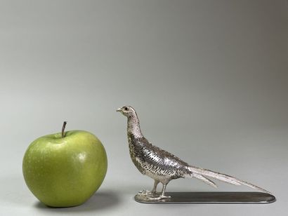 CHRISTOFLE:
Faisan,
Statuette en métal argenté...