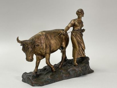 E. DROUOT (1859-1945) d'après.
Paysanne et...