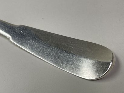 Cuillère à ragout en argent, modèle uniplat,...