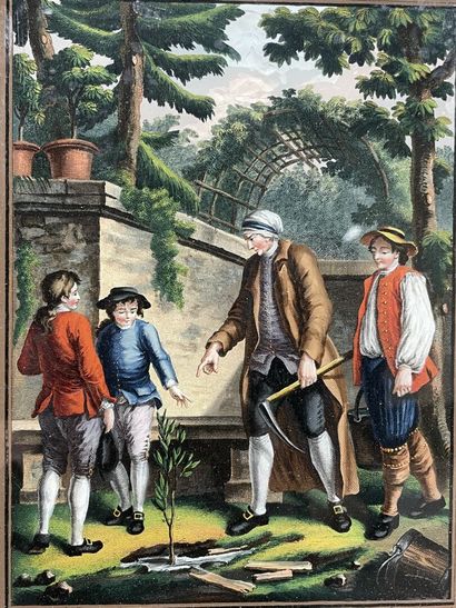 Ecole de l'Est XIX°
Paire de fixés sous verre...