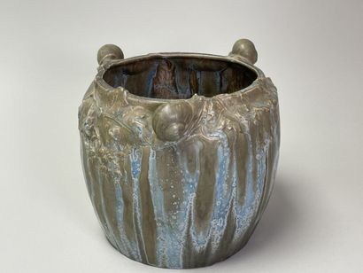 DENBAC. 
Enamelled stoneware pot cover with...