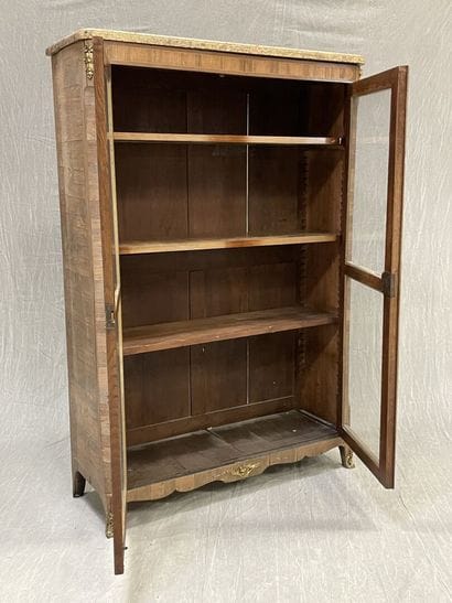 Pair of bookcases in rosewood and satinwood,...