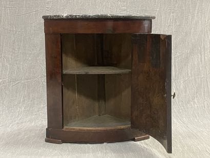 Mahogany veneered corner cabinet with marble...