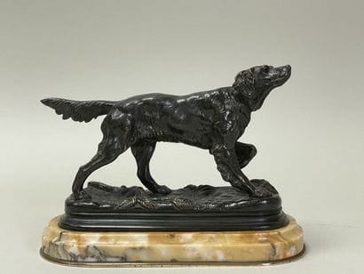 Jules Moignez (1835-1894). 
Chien à l'arret,...