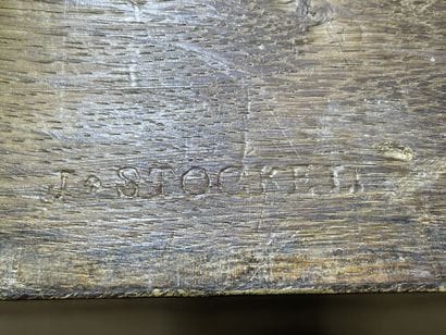 Straight secretary inlaid with satinwood...