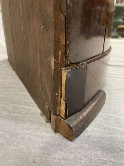 Mahogany veneered corner cabinet with marble...