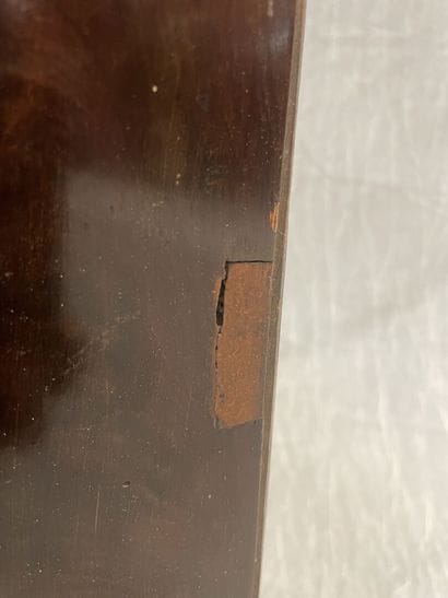 Mahogany veneered corner cabinet with marble...
