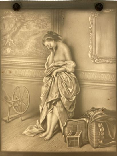 Set of twelve lithophanies. 
13 x 11 cm....