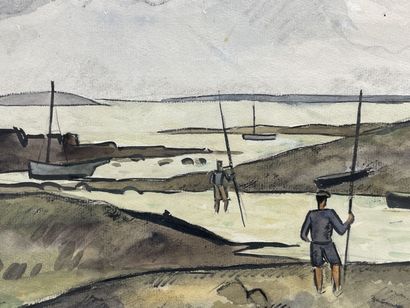Louis Robert ANTRAL (1895-1939).
The bay
Watercolor...