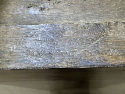 Straight secretary inlaid with satinwood...