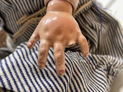 Jolie poupée allemande tête porcelaine, marquée...