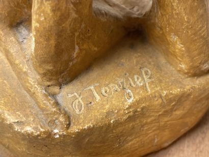 Jean TERZIEFF (1894-1978)
Woman with a fawn.
Patinated...