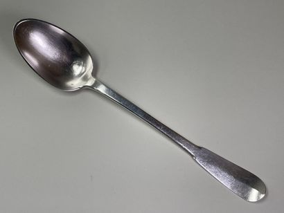 Cuillère à ragout en argent, modèle uniplat,...
