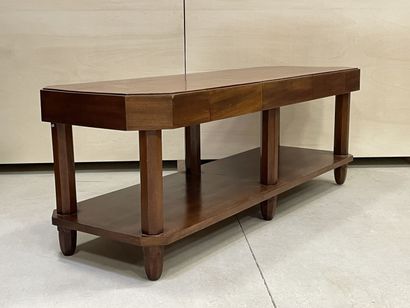Grande table de drapier en acajou et placage...
