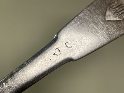 Cuillère à ragout en argent, modèle uniplat,...