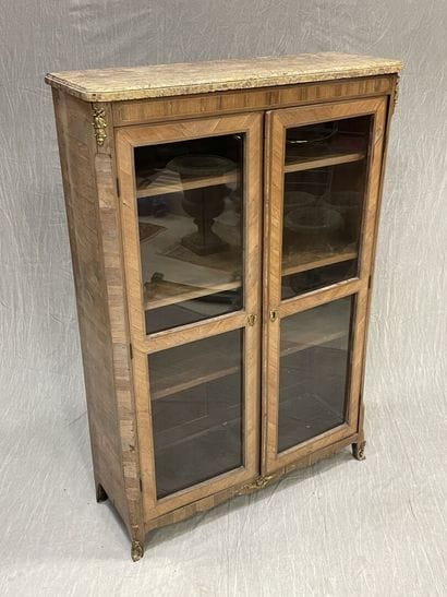 Pair of bookcases in rosewood and satinwood,...