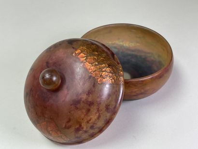 DAUM Nancy Candy jar in marbled glass with...