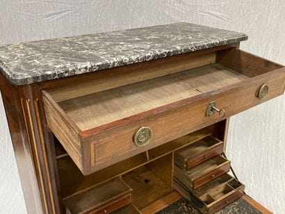 Straight secretary inlaid with satinwood...