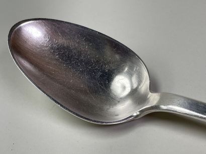 Cuillère à ragout en argent, modèle uniplat,...