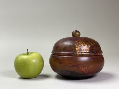 DAUM Nancy Candy jar in marbled glass with...