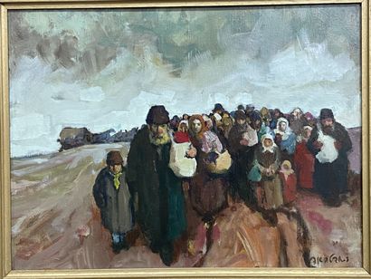Ecole hebraique XX°
L'exode 
huile sur toile,...