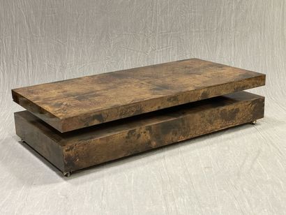 Grande table basse en placage loupe, large...