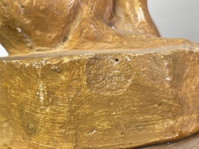 Jean TERZIEFF (1894-1978)
Woman with a fawn.
Patinated...