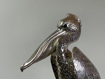 CHRISTOFLE: 
Pélican
Statuette en métal argenté...