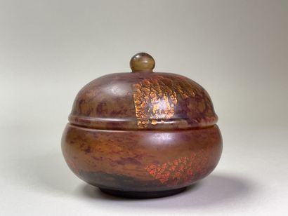 DAUM Nancy Candy jar in marbled glass with...