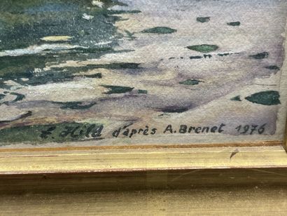 E.Hild d'après BRENET Albert. 
Marines.
Trois...