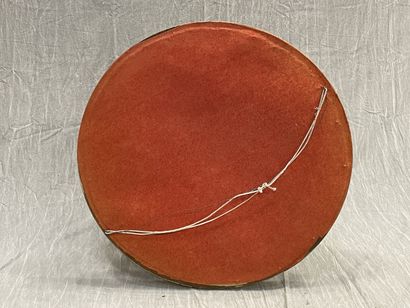 Grand miroir sorcière en verre églomisé mercuré...