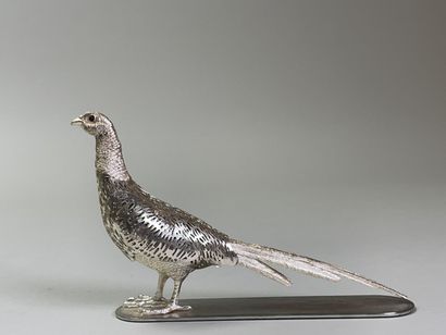 CHRISTOFLE:
Faisan,
Statuette en métal argenté...