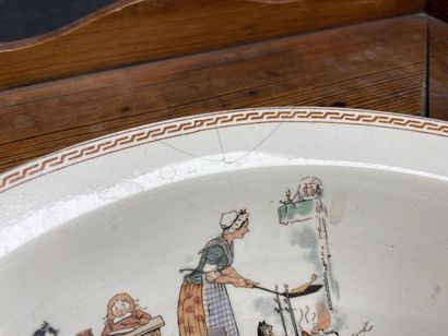 Table de toilette de poupée en pitchpin avec...