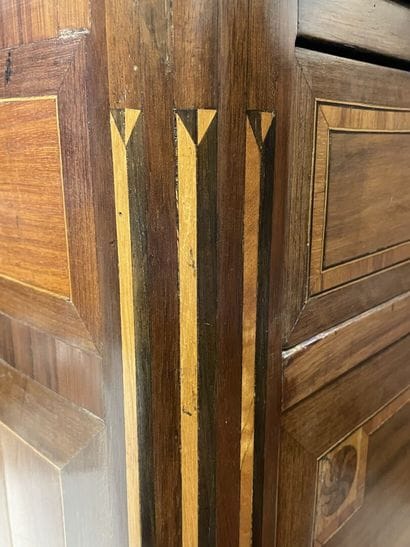 Straight secretary inlaid with satinwood...