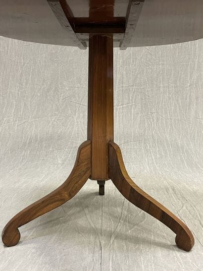 Marquetry pedestal table with swivel top,...