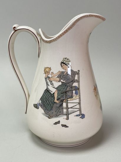 Table de toilette de poupée en pitchpin avec...
