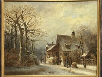 Ecole hollandaise XIX°
Paysage enneigé.
huile...