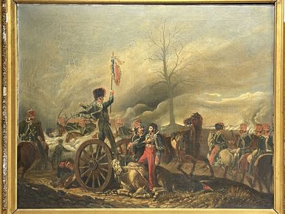 Ecole française fin XIX°
Bataille Napoléonienne.
Grande...