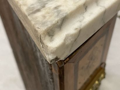 Frieze and marquetry of music attributes...