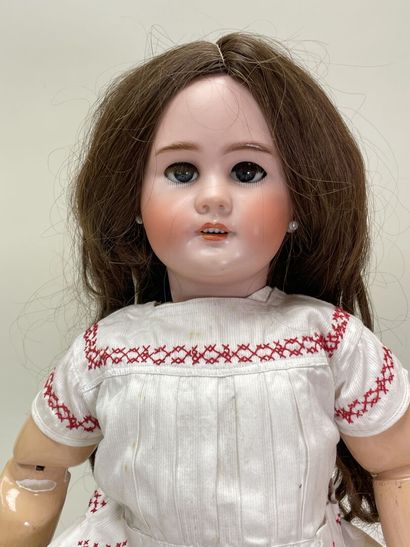Bébé JUMEAU, 
Poupée tête porcelaine, bouche...