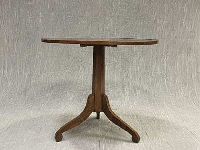 Marquetry pedestal table with swivel top,...