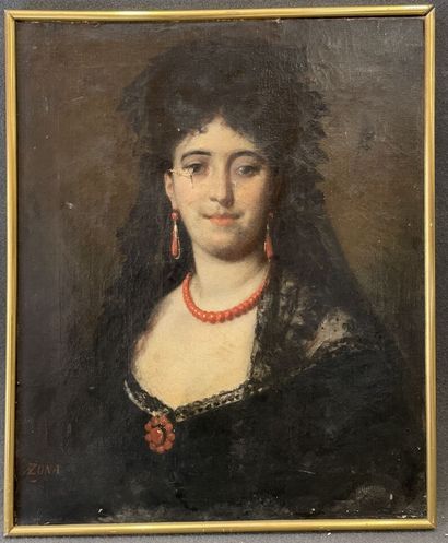 Antonio ZONA (1814-1892)
Elegante aux bijoux...
