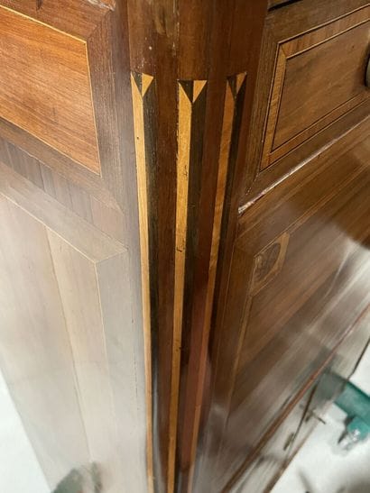 Straight secretary inlaid with satinwood...