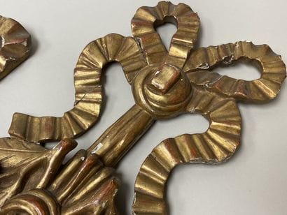 Pair of carved and gilded decorative woodwork.
Regency...