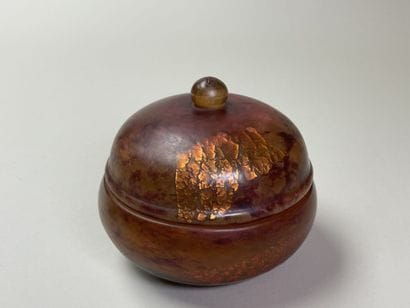 DAUM Nancy Candy jar in marbled glass with...