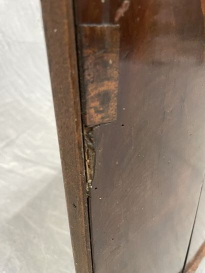Mahogany veneered corner cabinet with marble...