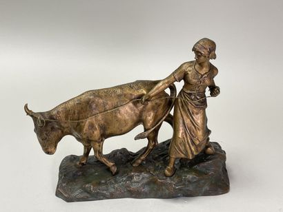 E. DROUOT (1859-1945) d'après.
Paysanne et...