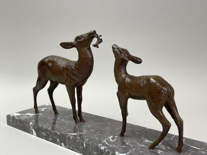 Ecole Française début XX°
Biche et son faon....