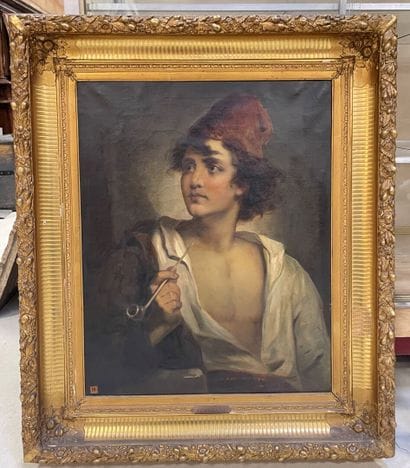 Italian school XIX°.
Portrait of a young...