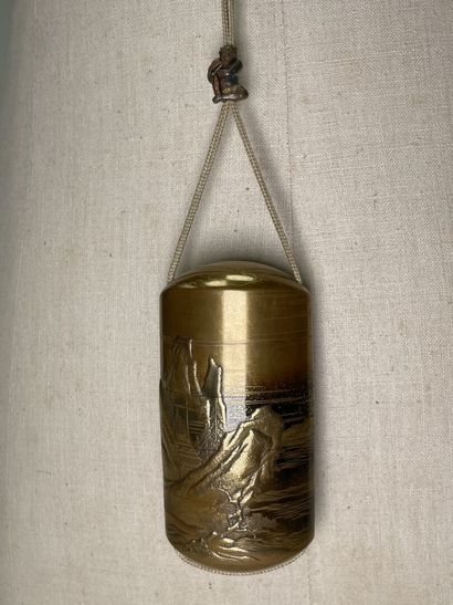 Inro with four boxes gilded lacquer said...